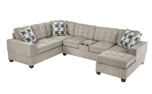 English Elm Oslo Sectional Sofa With Reversible Chaise, Cup Holders & Hidden Storage For Ultimate Comfort B078S00594-GIGA