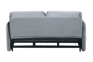 English Elm 3 In 1 Sleeper Sofa Couch Bed - Stylish Grey Velvet, Space-Saving Design, Versatile For Small Areas W1420P225081