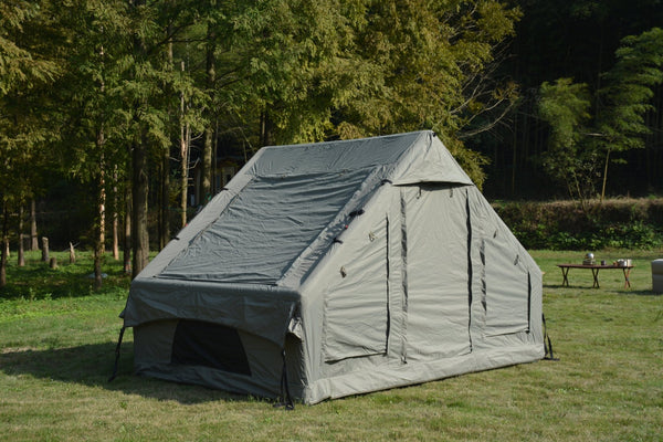 English Elm Inflatable Glamping Tent 4 Season Waterproof Air Beam Frame Shelter for 4 to 6 Persons Army Green W640P244860