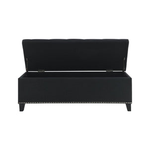 English Elm 47.5" Linen Button-tufted Storage Bench Nail-head Trim Entryway Living Room Seat W2671P450824