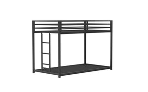 English Elm Adam Twin over Twin Bunk Bed Metal Black with Full Guardrails, Easy Assemble Slats & Floor Protectors B083P152996