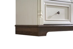 English Elm 8 Drawer Farmhouse Chest Distressed Two-tone Wood Grain Finish Antique Hardware W2393P252366