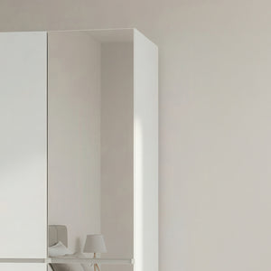 English Elm Elise Modular Wood Closet System with Mirror — White Melamine Durable Design, Ample Storage, Easy Assembly B040S00120