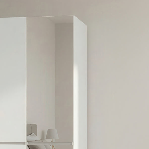 English Elm Elise Modular Wood Closet System with Mirror — White Melamine Durable Design, Ample Storage, Easy Assembly B040S00120