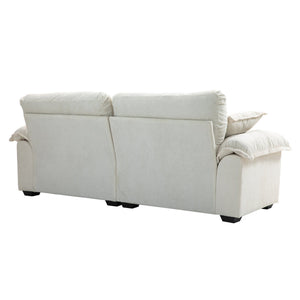English Elm 84" Chenille Sofa Loveseat with Memory Foam & Pocket Springs, Plush Dual-Layer Comfort, Sturdy Frame Beige W676S00011