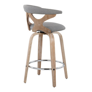 English Elm Gardenia Contemporary 26" Fixed-Height Swivel Counter Stool with Padded Fabric Seat and Chrome FootrestGardenia Contemporary 26" Fixed-Height Swivel Counter Stool with Padded Fabric Seat and Chrome Footrest Grey B202S00293