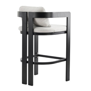 English Elm Pula Outdoor Aluminum Counter Stools with Cushions Powder Coated Patio Set of 4 N775P361567G-S4