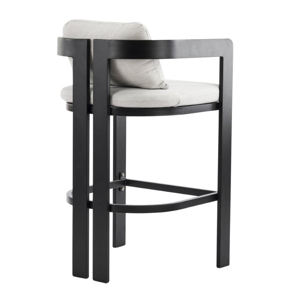 English Elm Pula Outdoor Aluminum Counter Stools with Cushions Powder Coated Patio Set of 4 N775P361567G-S4