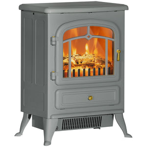 English Elm Homcom 22" Electric Fireplace Heater - Stylish Freestanding Stove With Realistic Led Flames & Safety Features W2225P249840