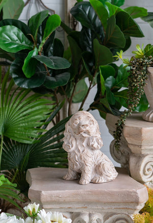 English Elm 7.5x5.5x8.7" Sitting Cocker Spaniel Figurine — Handcrafted Beige Texture, Flowing Fur, Tabletop Accent W2078P334683