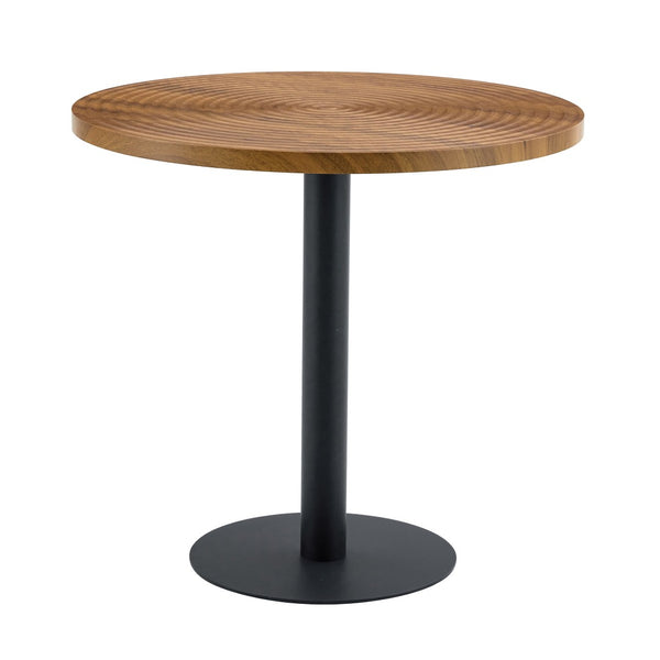 English Elm 31.5 Inch Round Dining Table Dark Grain Mdf Top Metal Base for Small Spaces Black,Wood W1151P235230