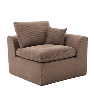 English Elm UNITED Cloud Couch Modular Sectional Sofa with Corduroy Cover, Ergonomic 2-Seater, No Assembly Needed Brown W1568P371124