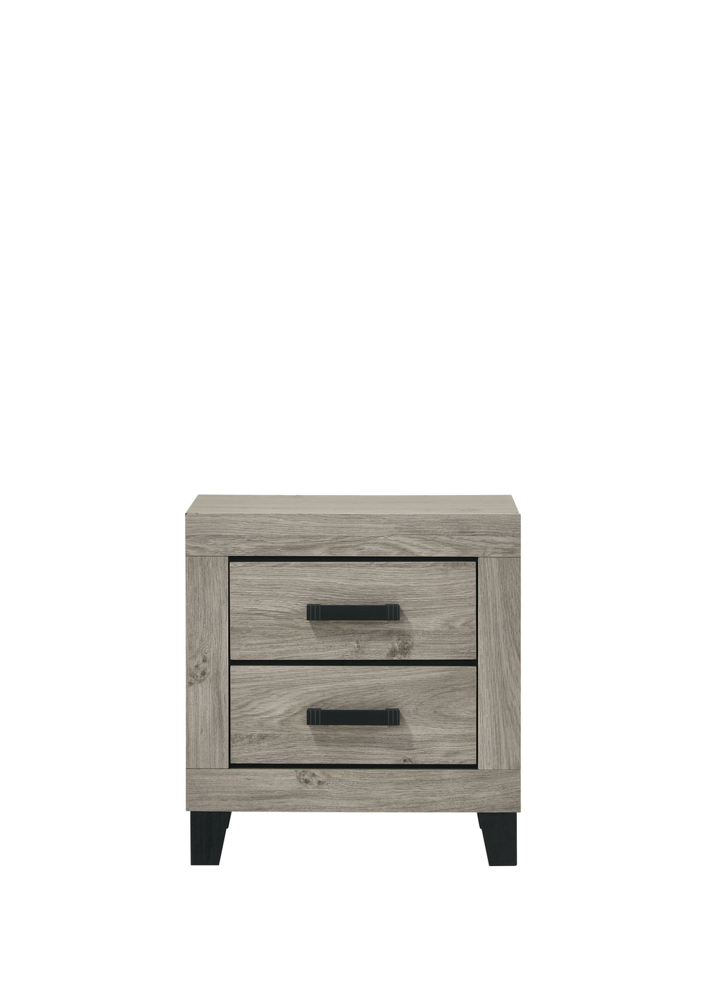 English Elm Mari Light Gray Nightstand with 2 Soft-Close Drawers, Durable Rubber Wood & Particle Board, 40lb Top capacity B2726P292249