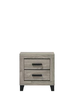 English Elm Mari Light Gray Nightstand with 2 Soft-Close Drawers, Durable Rubber Wood & Particle Board, 40lb Top capacity B2726P292249