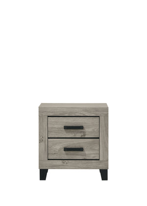 English Elm Mari Contemporary Queen Bed Frame in Gray Wood Finish with 10" Clearance, 220lb Capacity, Slat Support Light Gray 48.3 L x 34.3 W x 19.3 H B2726S00448