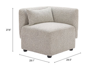 Zuo Modern Simu Corner Chair - Chic Modern Design With High-quality Materials For Stylish Home Decor Solutions Gray 100% Polyester,Elm Wood 110433-zuo-modern