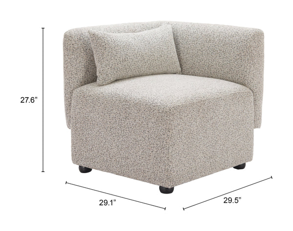 Zuo Modern Simu Corner Chair - Chic Modern Design With High-quality Materials For Stylish Home Decor Solutions Gray 100% Polyester,Elm Wood 110433-zuo-modern