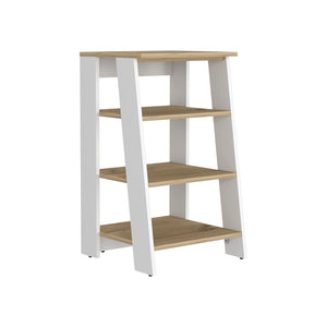 English Elm St. Clair Linen Cabinet with One-Door Design, Two Interior Shelves & Two Open Display Shelves, Stylish Engineered Wood Storage Multicolor 36 L x 20 W x 4 H B070P188853