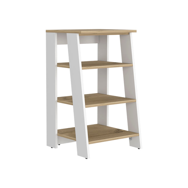 English Elm St. Clair Linen Cabinet with One-Door Design, Two Interior Shelves & Two Open Display Shelves, Stylish Engineered Wood Storage Multicolor 36 L x 20 W x 4 H B070P188853