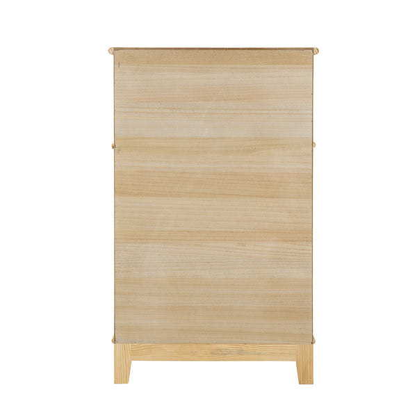 English Elm 29X18X46" Coastal-Inspired Tall Chest With Cane Drawers - Mid-Century Modern Storage Solution For Home W2078P179286