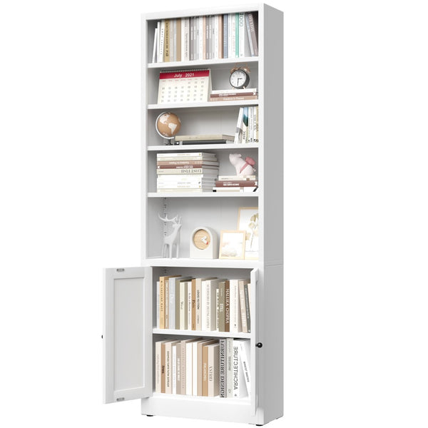 English Elm Metal Industrial Bookcase 5 Tier Open Shelves with Cabinet Door for Home Office T2398P442676