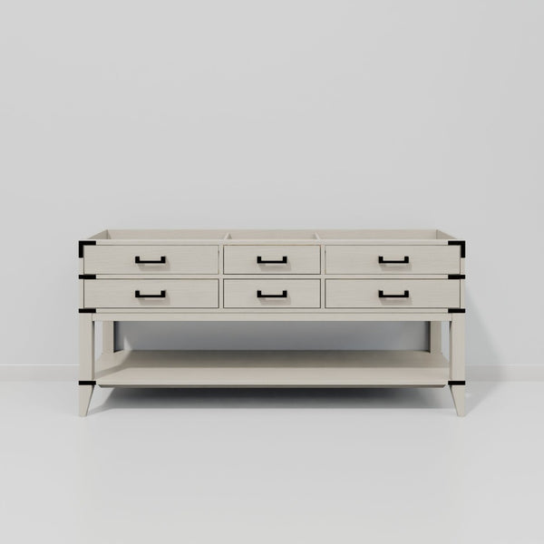 English Elm White Oak Double Bath Vanity – Elegant 72” W X 22” D Design With Ample Storage & Easy Installation B2731P260315-GIGA