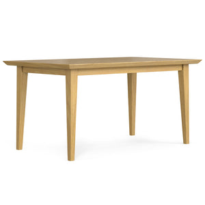 English Elm Colby Solid Wood Dining Table with Tapered Legs, 6-Seater Rectangular Top, Durable Lacquer Finish Oak B136P203492