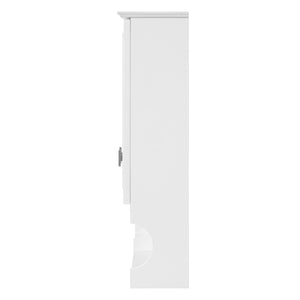 English Elm 30 30 Inch Mirror Medicine Cabinet with Half-Moon Design, Soft-Close Hinges, Open Shelf & Solid-Wood Frame White N710P322812K