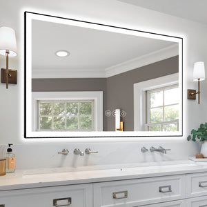 English Elm 60x40 Frameless LED Bathroom Mirror Smart Anti-Fog Dimmable 3000-6000K Touch Control UL-Certified T3757P347000