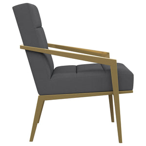 English Elm Merriman Upholstered Metal Arm Accent Chair with Gold Frame, Sculpted Sloping Arms and Luxe Comfort (96) DARK GREY B062P299927
