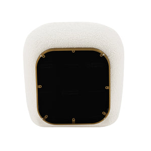 English Elm Edina Boucle Lounge Chair White — Luxurious Bouclé, Brushed Gold Base, 440 lb Capacity, Ready-to-Use B365P397977