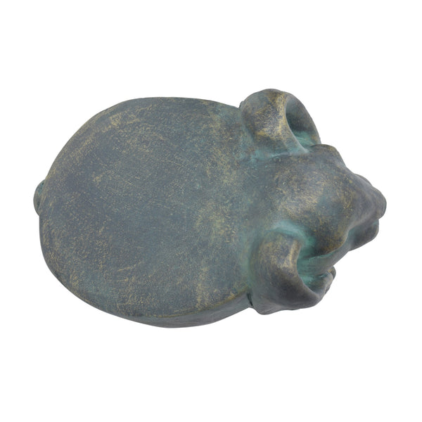 English Elm Christopher Knight Home® - 13inch Rabbit Garden Stool Vintage Antique Green Lightweight Concrete, Gold Patina, Weatherproof Accent Table N765P285189G