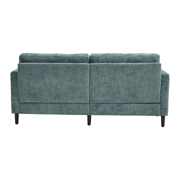 English Elm Modern chenille 2-seater sofa with LED lighting, USB charging, storage pocket, sturdy wood legs Lake Blue W395P318545