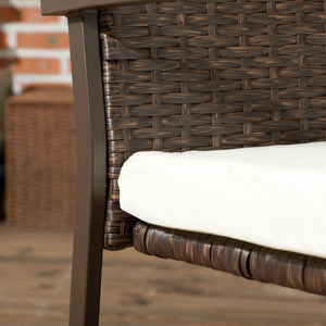 English Elm Outsunny 2 Piece Pe Rattan Outdoor Dining Chair Set With Cushions, Stylish Cream White Design For Patios W2225P200714-GIGA