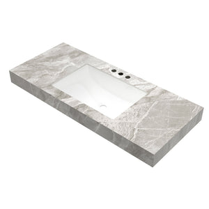 English Elm 48" Muri Spa Inspired Bathroom Vanity Cabinet Plywood Double Door Soft Close Storage Light Gray W2615P405214