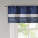 Madison Park Amherst Transitional Polyoni Pintuck Window Valance MP41-2231 Navy