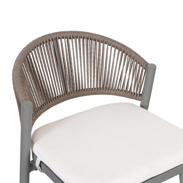 English Elm Christopher Knight Home® - Outdoor 26" Height Metal Frame Counter Stools Set Of 2 With Rattan Backrest & Cushions, Matte Grey N772P245123G