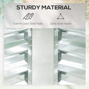 English Elm Outsunny 6' X 3' Galvanized Raised Garden Bed With Greenhouse Cover For Optimal Plant Growth & Care W2225P200421-GIGA