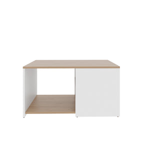 English Elm Silver Peak Light Oak & White Coffee Table with Open Storage, Engineered Wood, Compact Modern Design B092P269897
