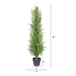 English Elm 4' Artificial Pine Tree Set of 2 Real Touch Lifelike Needles Indoor Outdoor Decor W3912P437636