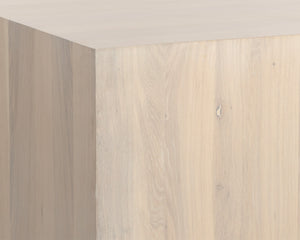 Sunpan Frezco Side Table - Modern Minimalist Design in Solid Mango Wood with Floating Plinth Base Light Oak