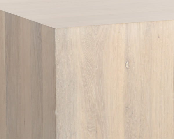 Sunpan Frezco Side Table - Modern Minimalist Design in Solid Mango Wood with Floating Plinth Base Light Oak