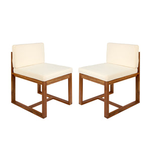 English Elm Christopher Knight Home® - Patio Dining Chairs Set Of 2 - Elegant Acacia Wood With Plush Beige Cushions For Comfort & Style N779P195372B