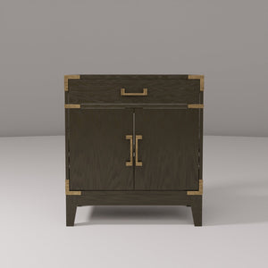 English Elm Brown Oak Single Bath Vanity – 30" W X 22" D, Contemporary Design, Soft-Close, Ample Storage Solutions B2731P259748