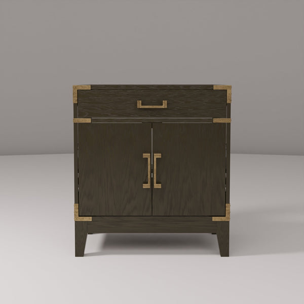 English Elm Brown Oak Single Bath Vanity – 30" W X 22" D, Contemporary Design, Soft-Close, Ample Storage Solutions B2731P259748