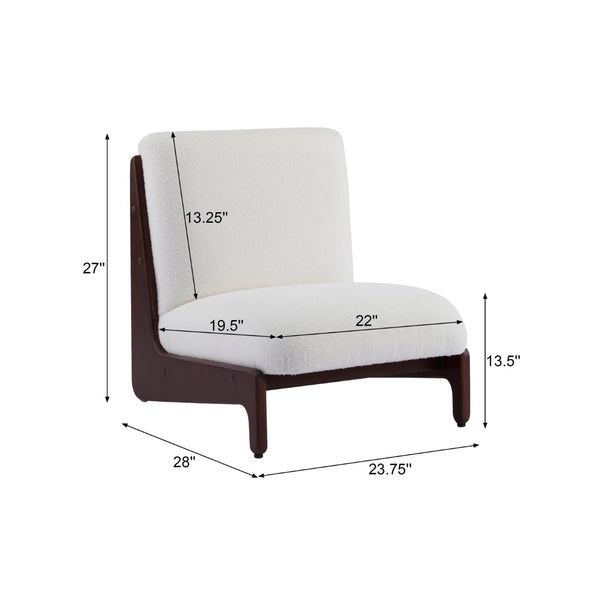 English Elm Scott Living Moda Set of 2 Accent Chairs White Cushion Matte Black Wood Frame Walnut N767P356660W