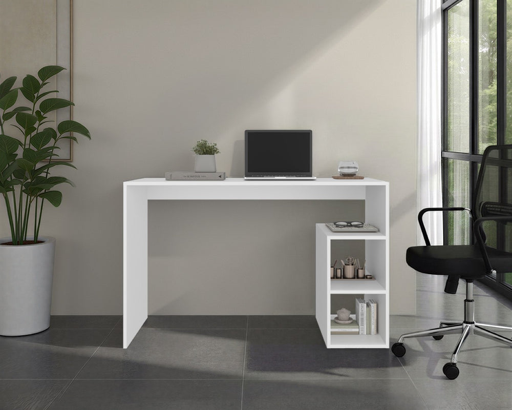 English Elm Rolla Lirio Open Shelf Writing Desk Modern Minimalist Design for Home Office White B092P474479