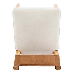 English Elm Mid-century Modern Linen Blend Dining Chairs Rubberwood Legs Sculptural Backrest Set of 2 Beige+Natural,Brown N768P442393N