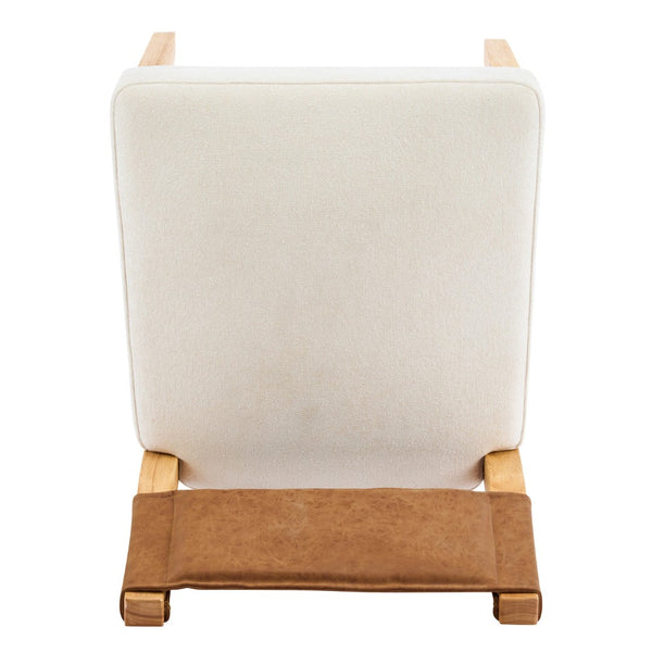 English Elm Mid-century Modern Linen Blend Dining Chairs Rubberwood Legs Sculptural Backrest Set of 2 Beige+Natural,Brown N768P442393N