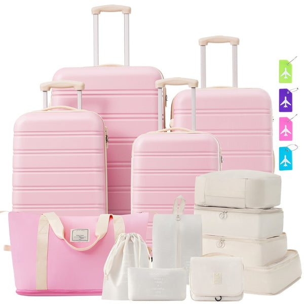English Elm Hardshell 5 Piece Luggage Set Abs Spinner Suitcases with Tsa Lock Travel Ready N732P198627U